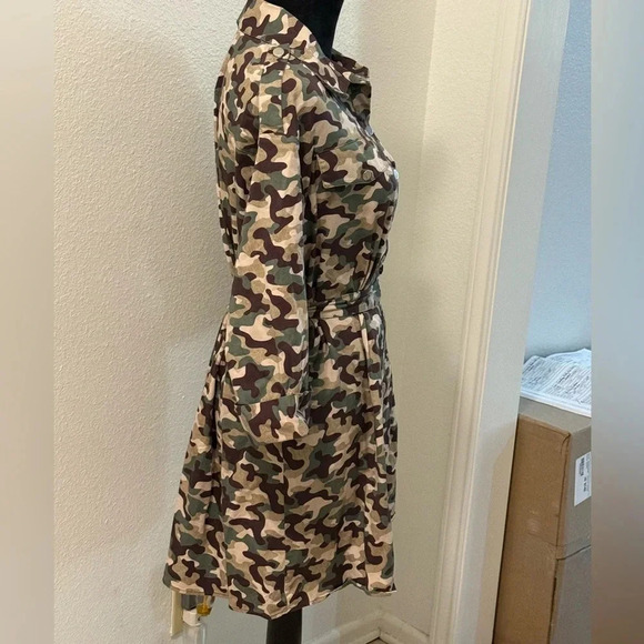 Zara Camouflage Print Mini Shirt Dress - Picture 2 of 5